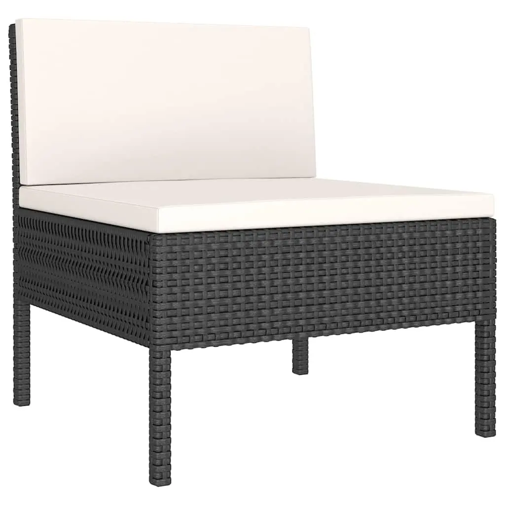 6 Piece Outdoor Lounge Set, Black