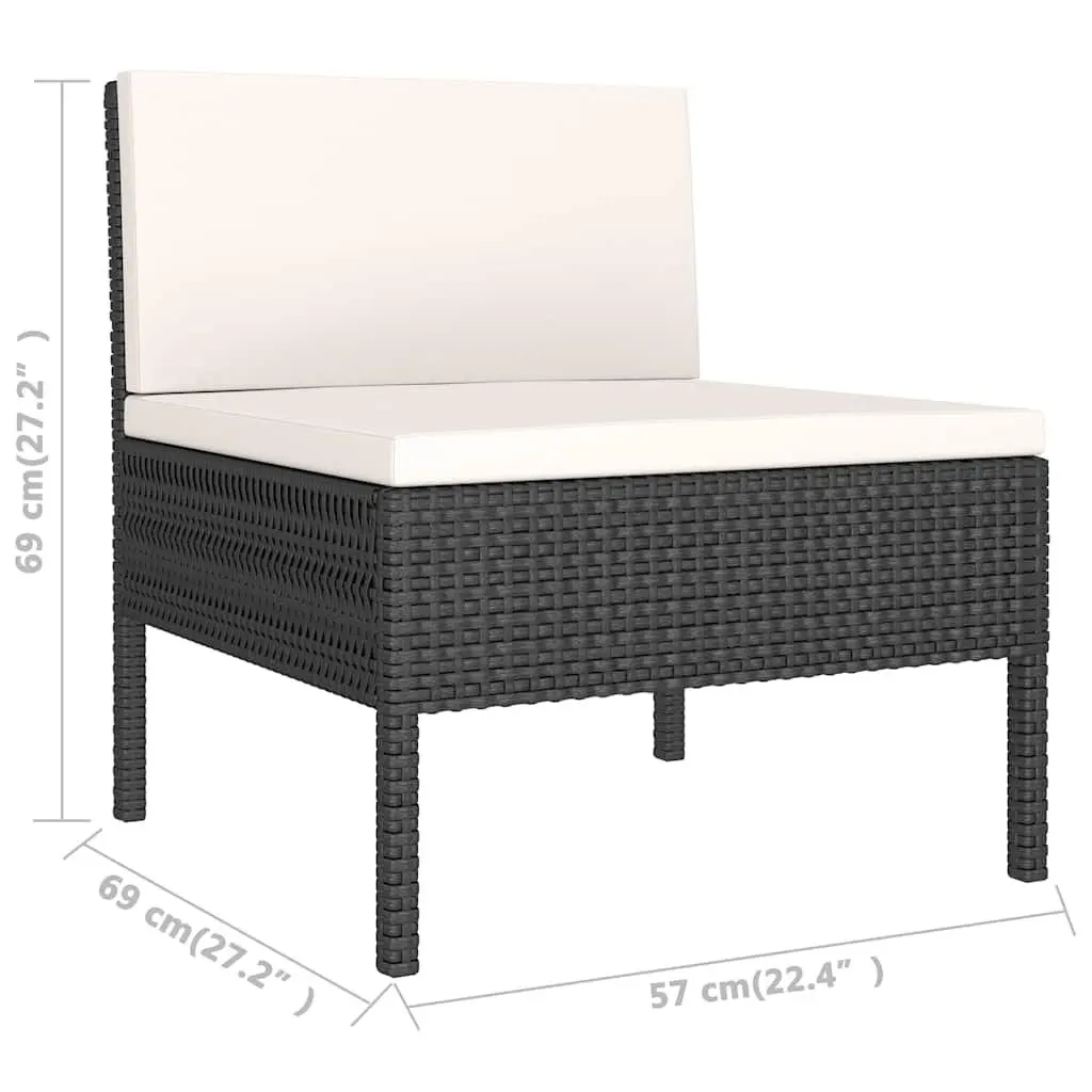 6 Piece Outdoor Lounge Set, Black