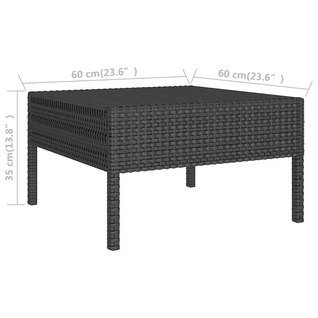 6 Piece Garden Lounge Set Outdoor Use Black PE Rattan