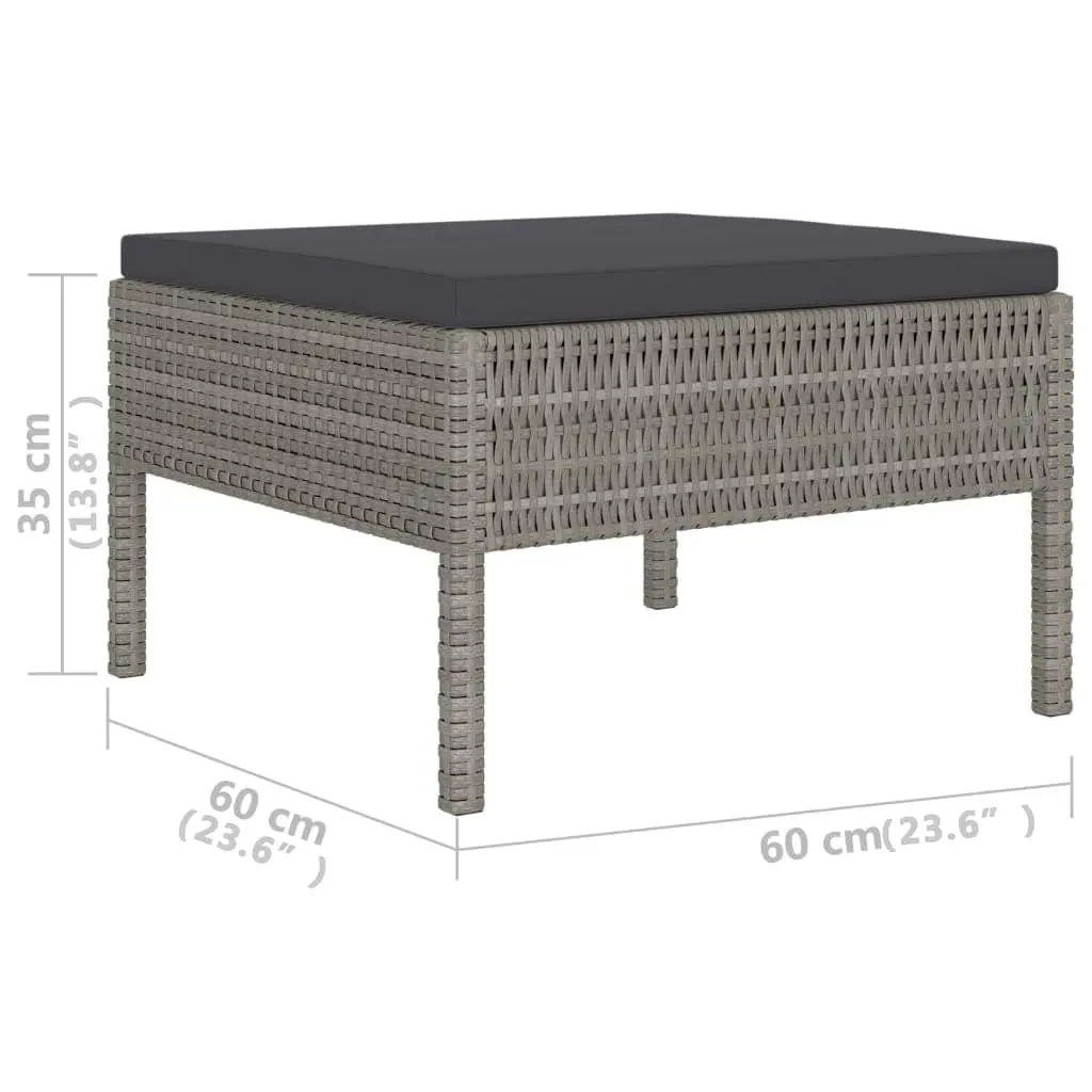 Garden Lounge Set Outdoor Furniture 6 Piece Grey Poly Rattan