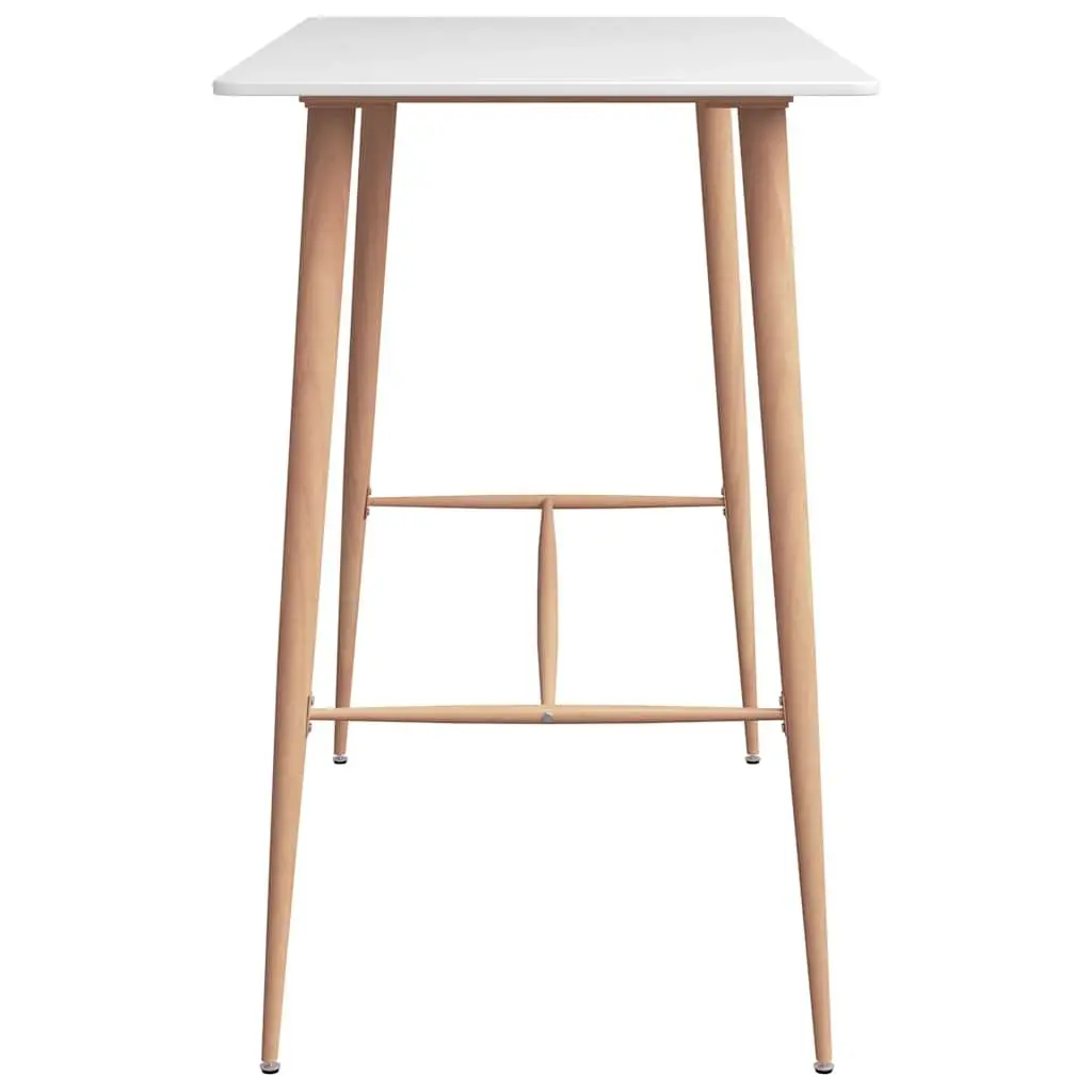 5 Piece Bar Set White and Black Kitchen Counter Table with 4 Bar Stools