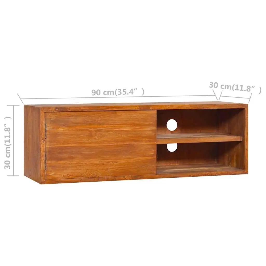 Wall-mounted TV Cabinet Living Room 180cm Solid Teak Wood Storage Unit