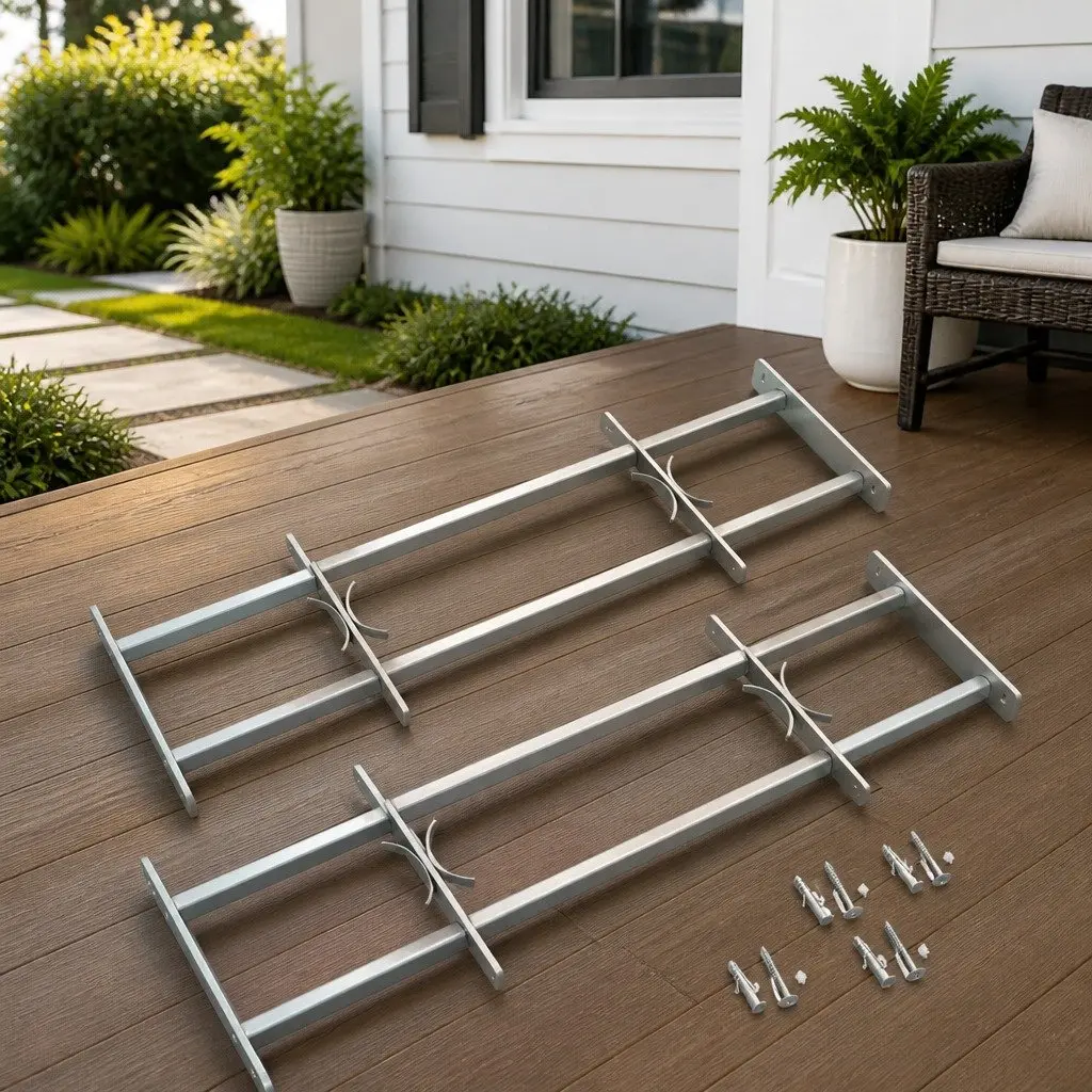 Security Window Grilles 2 Pack Adjustable 700-1050mm Steel