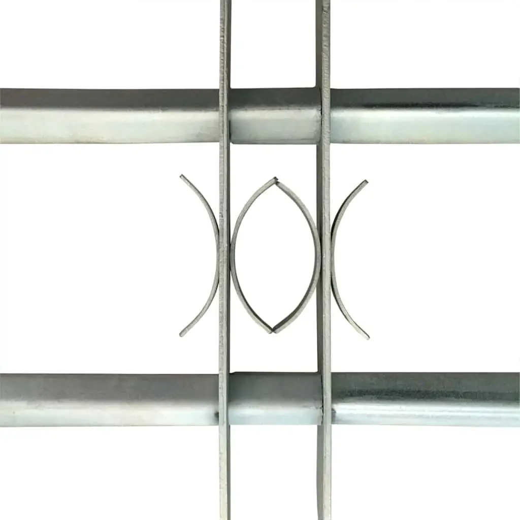 Security Window Grilles Adjustable 1000-1500mm Silver Steel 2 Pieces Home