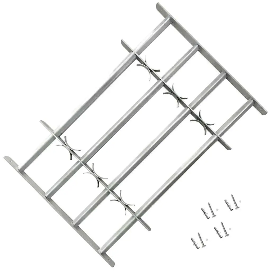 Security Grilles for Windows 2 Piece Adjustable 1000-1500 mm Silver