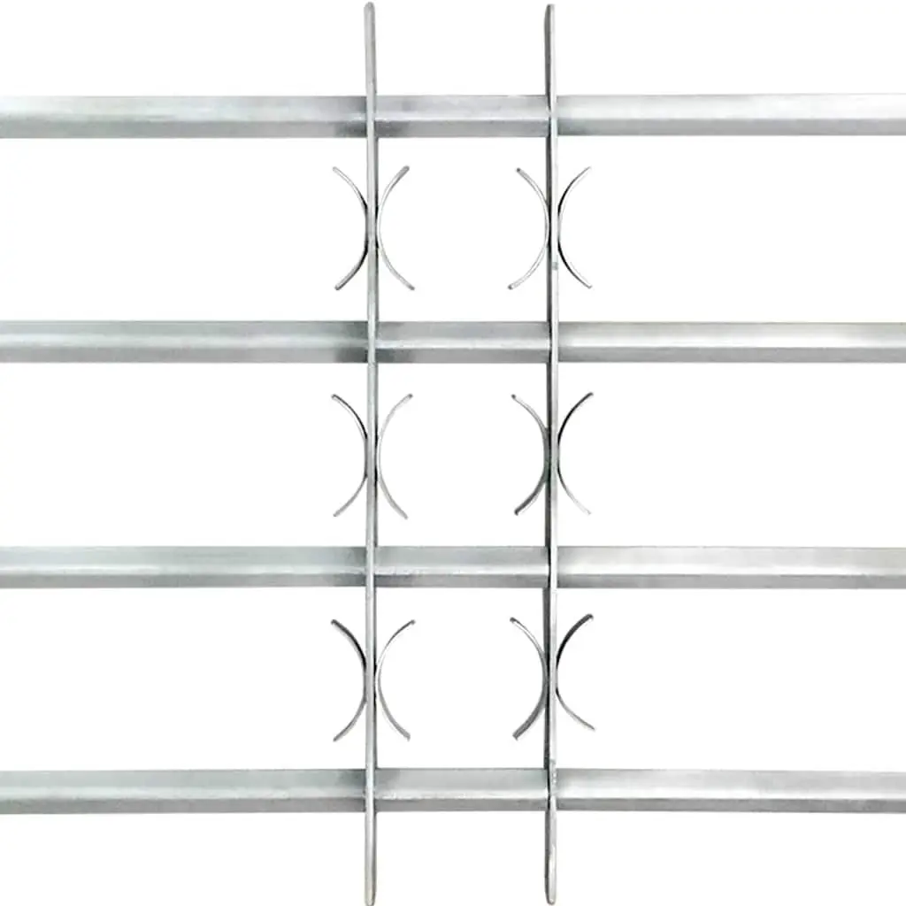 Security Grilles for Windows 2 Piece Adjustable 1000-1500 mm Silver