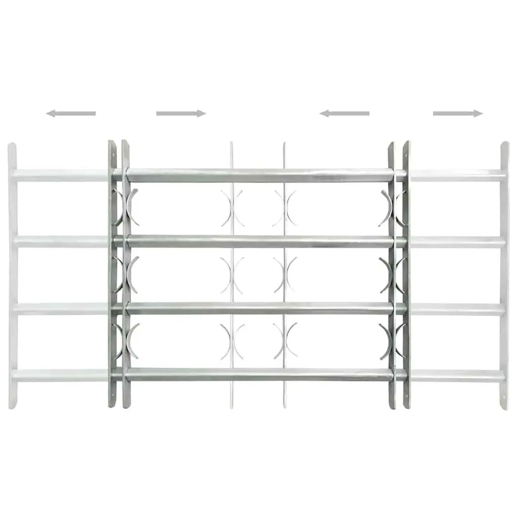 Security Grilles for Windows 2 Piece Adjustable 1000-1500 mm Silver