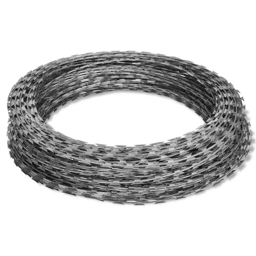 Razor Wire Helical Coil Rolls 2 Pieces Galvanised Steel Garden Yard Security