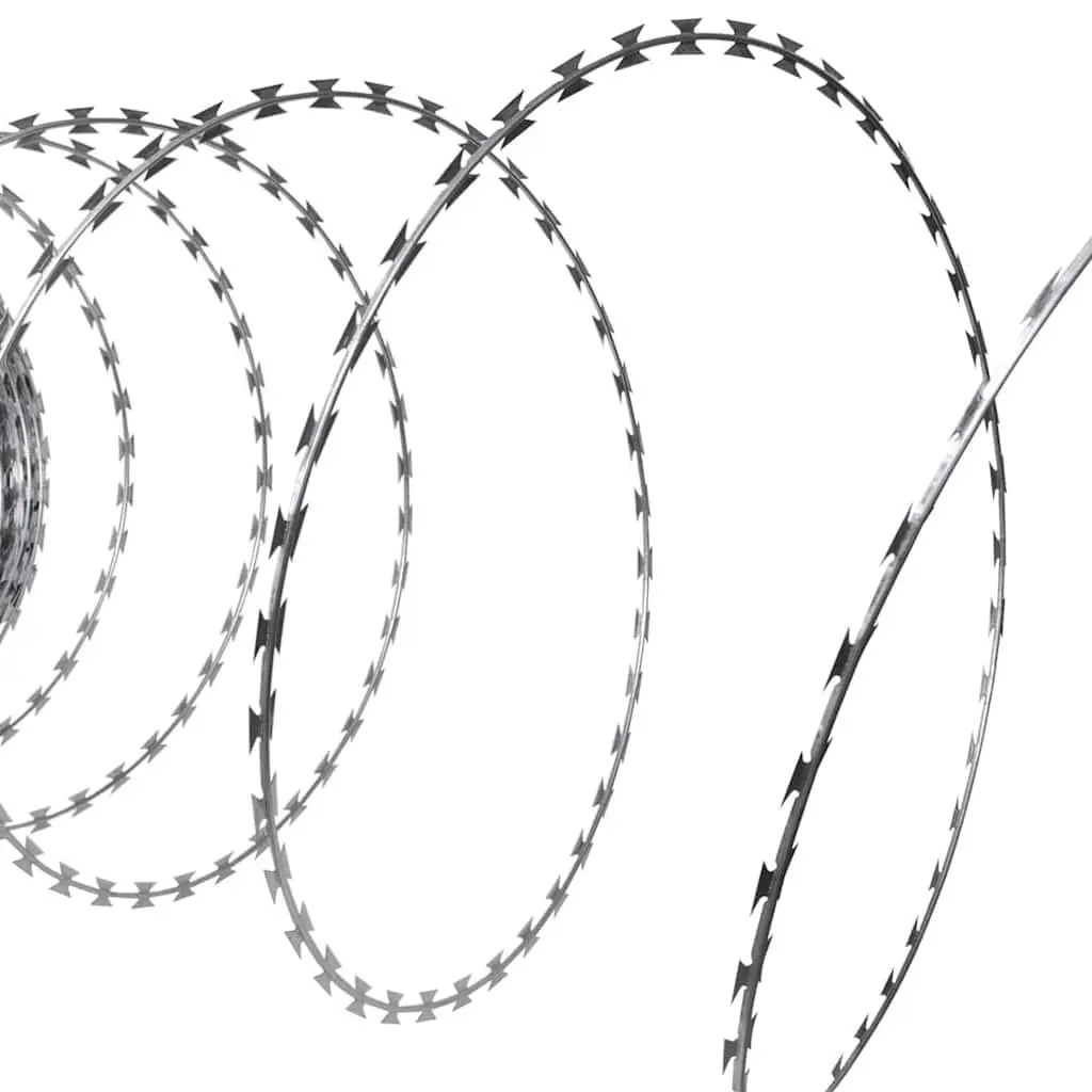 Razor Wire Helical Coil Rolls 2 Pieces Galvanised Steel Garden Fence Security