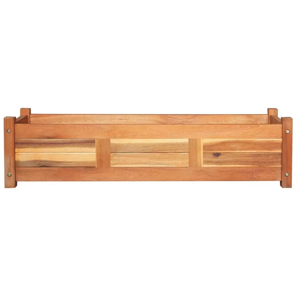 Wooden Planter Box Set for Garden 2 Piece Outdoor Vegetable Herb Flower 100 x 30 x 25 cm