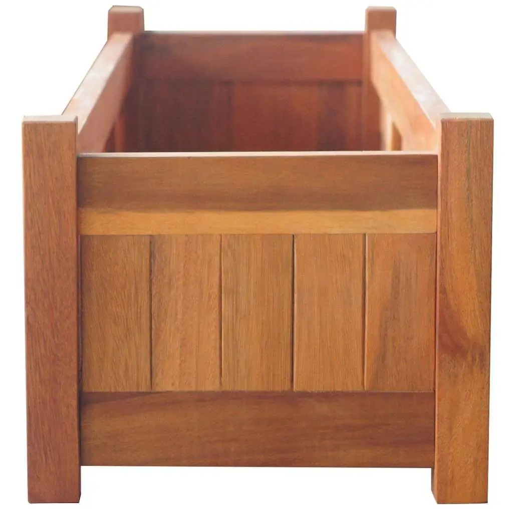 Wooden Planter Box Set for Garden 2 Piece Outdoor Vegetable Herb Flower 100 x 30 x 25 cm