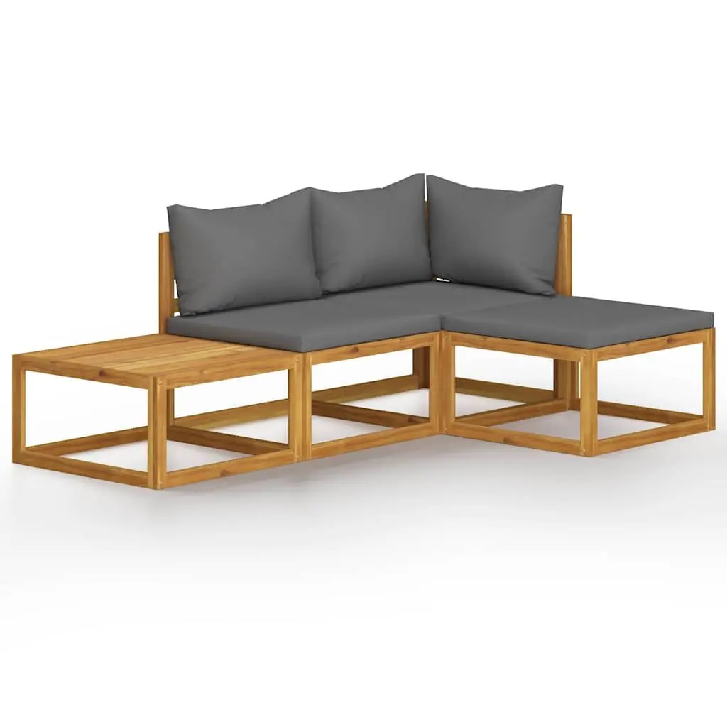 Garden Lounge Set 4 Piece Outdoor Furniture Patio Garden Grey