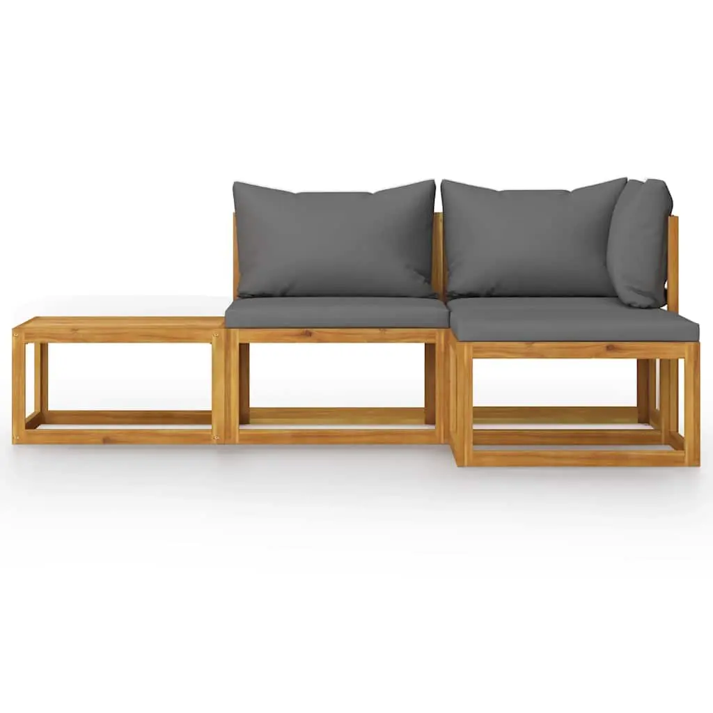 Garden Lounge Set 4 Piece Outdoor Furniture Patio Garden Grey
