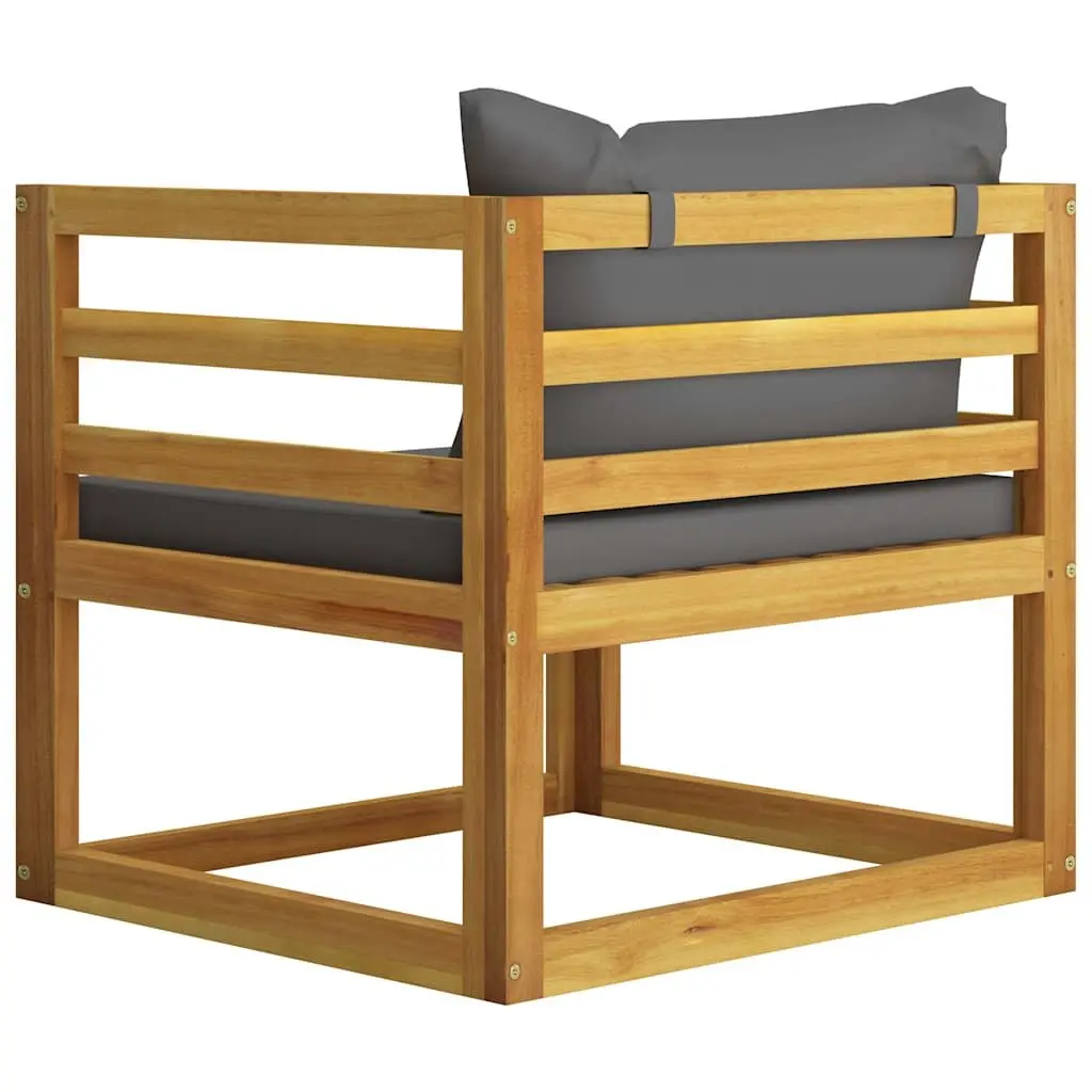 Modular 6 Piece Outdoor Acacia Wood Garden Lounge Set with Coffee Table and Cushions