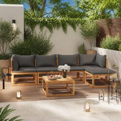 Garden Lounge Set Dimensions: 6-Piece with Coffee Table
