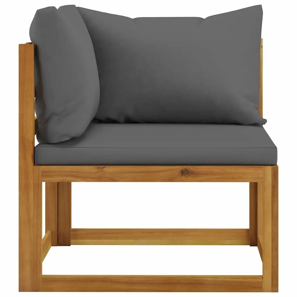 Outdoor Lounge Set 6 Piece Modular Garden Furniture Sofa with Coffee Table Grey