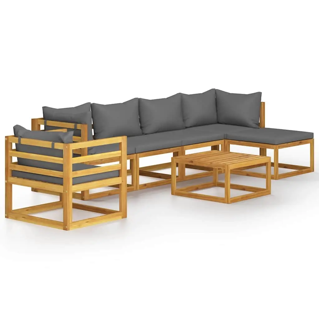 7 Piece Modular Outdoor Garden Lounge Set with Coffee Table