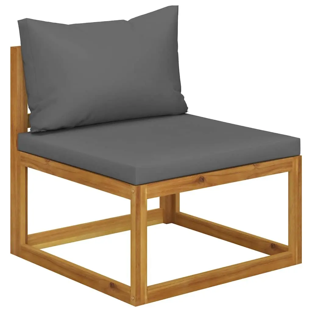 3-Seater Garden Sofa Outdoor Use Solid Acacia Wood Grey