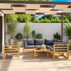 Garden Lounge Set Specifications: 7-Piece Outdoor Furniture