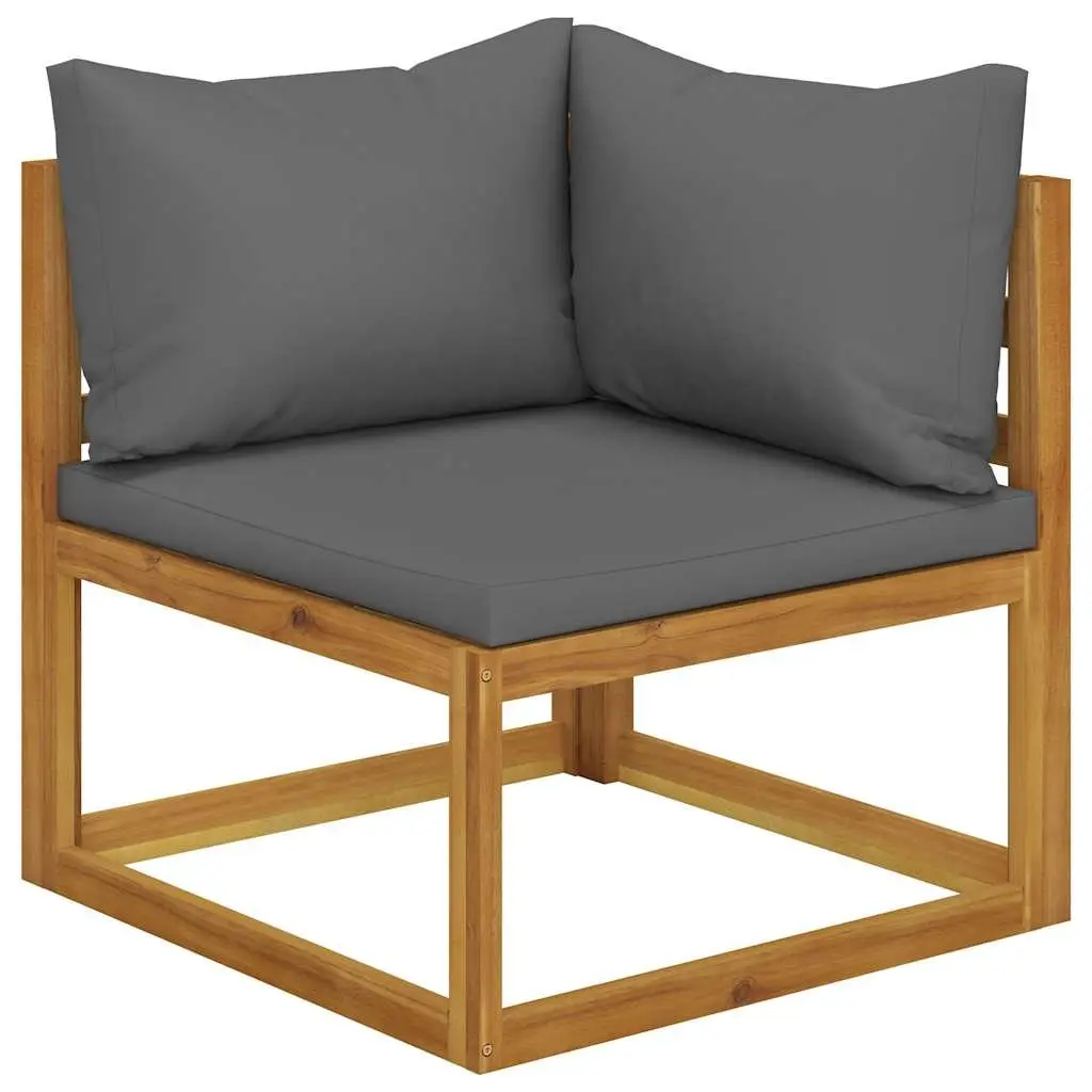 Garden Lounge Set 6 Piece Outdoor Furniture Acacia Wood Sofa Coffee Table Grey