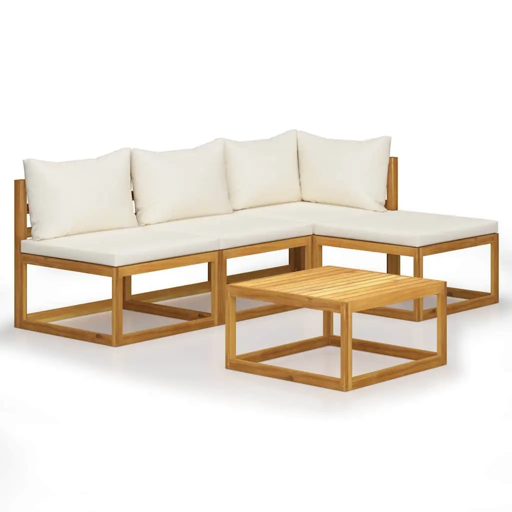 5 Piece Outdoor Garden Lounge Set with Cushions Coffee Table Patio Furniture