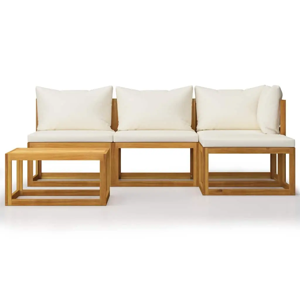 5 Piece Outdoor Garden Lounge Set with Cushions Coffee Table Patio Furniture