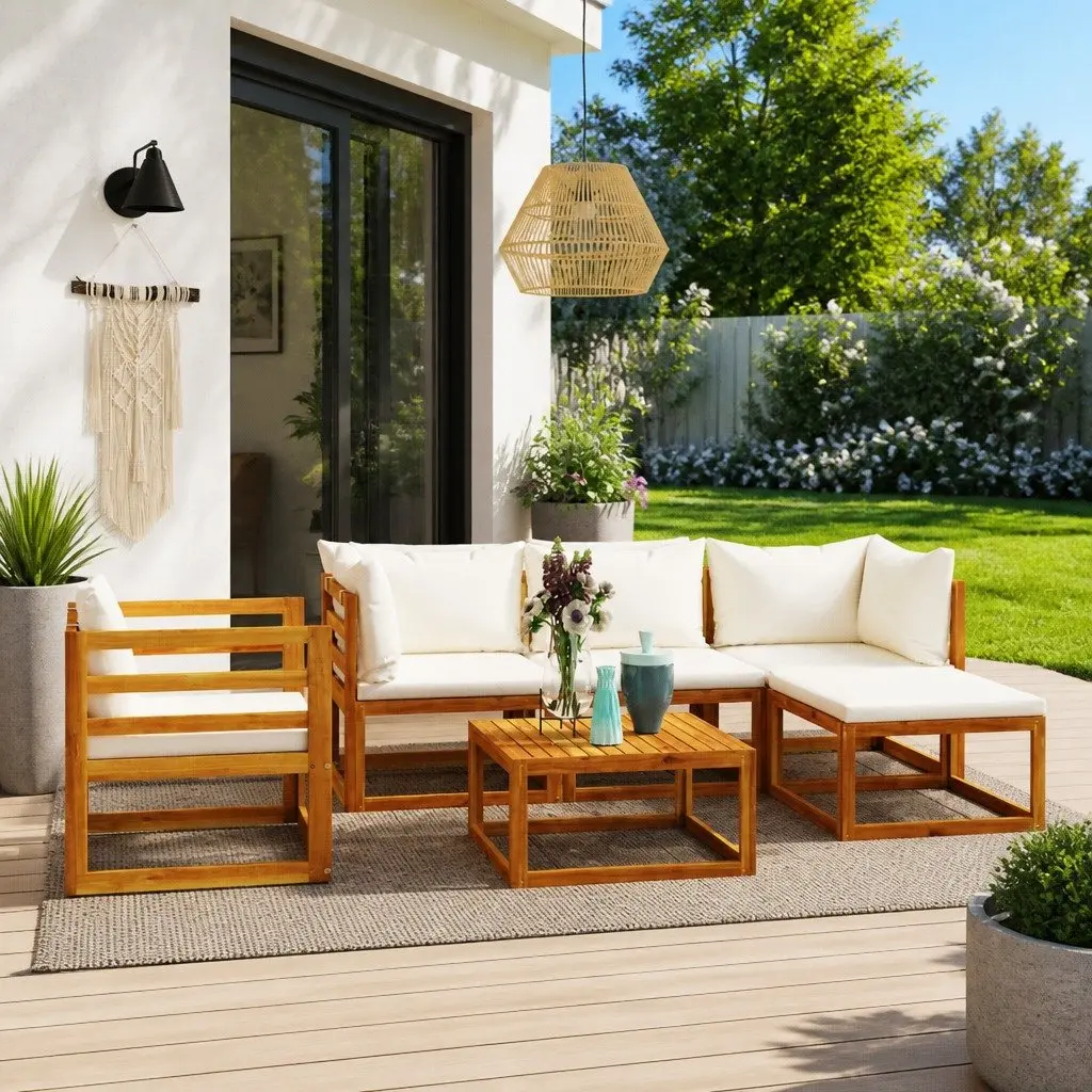 Garden Lounge Set 6 Piece Outdoor Furniture Sofa Modular Seating Coffee Table