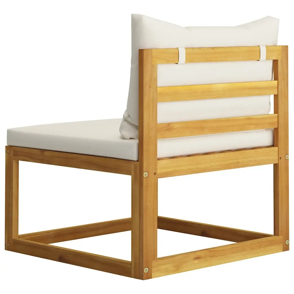 3-Seater Garden Sofa with Cream Cushions