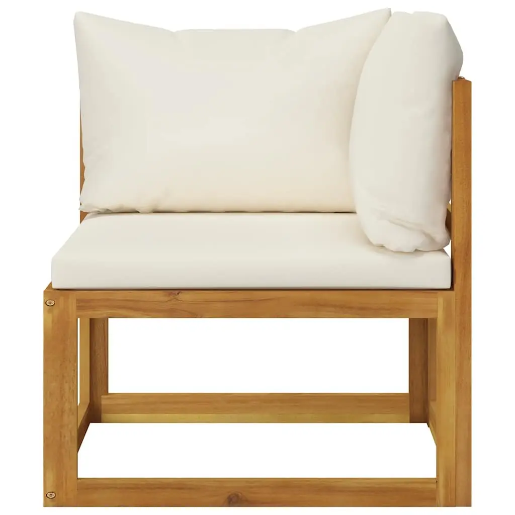 3-Seater Garden Sofa with Cream Cushions