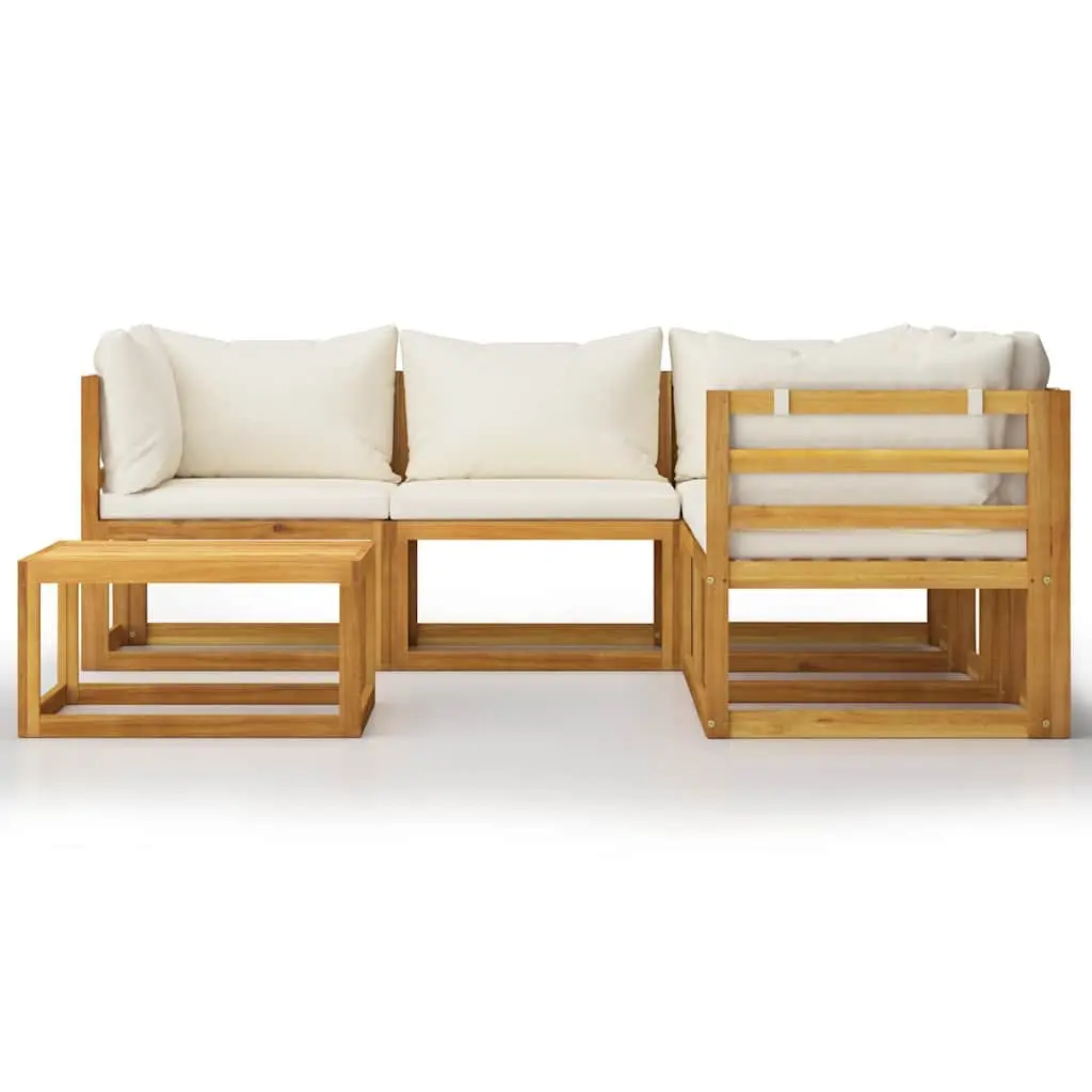 6-Piece Garden Lounge Set with Acacia Frame and Coffee Table