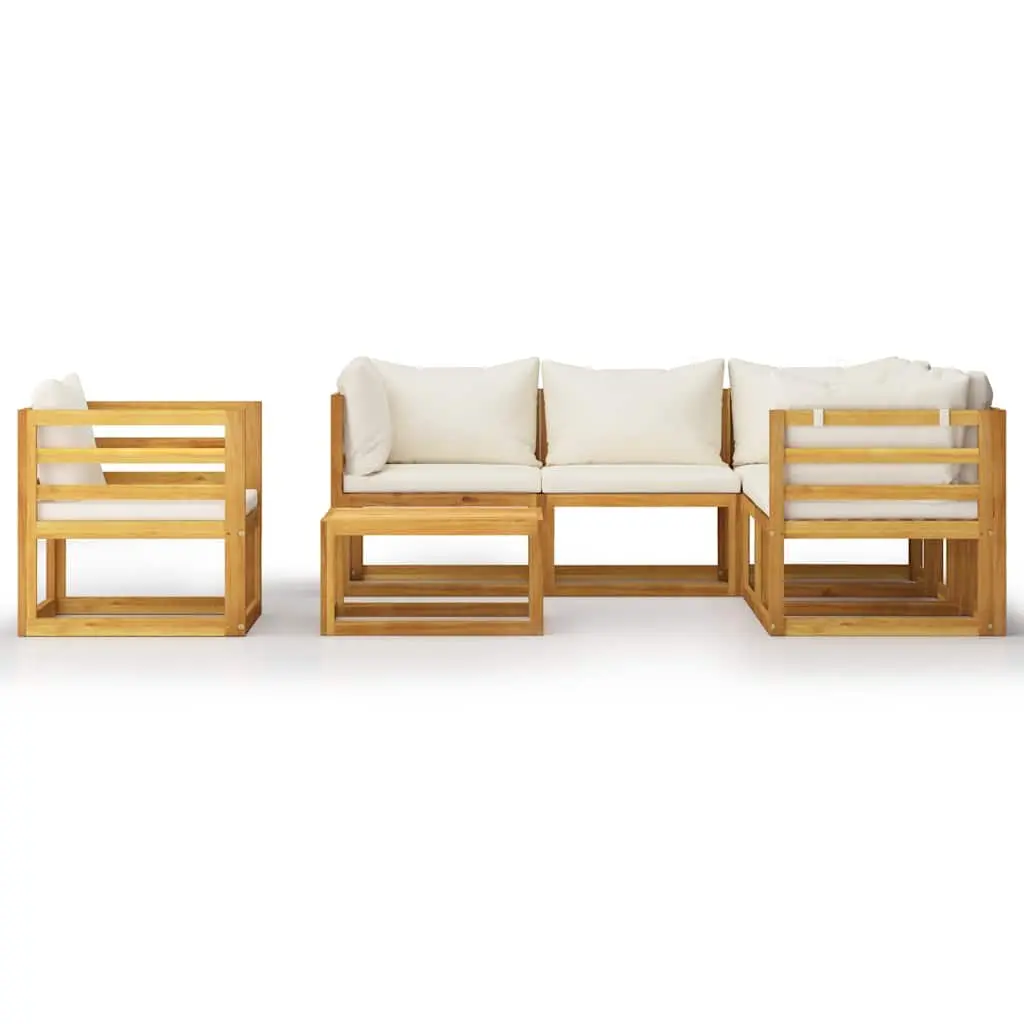 7 Piece Modular Garden Lounge Set with Solid Acacia Wood