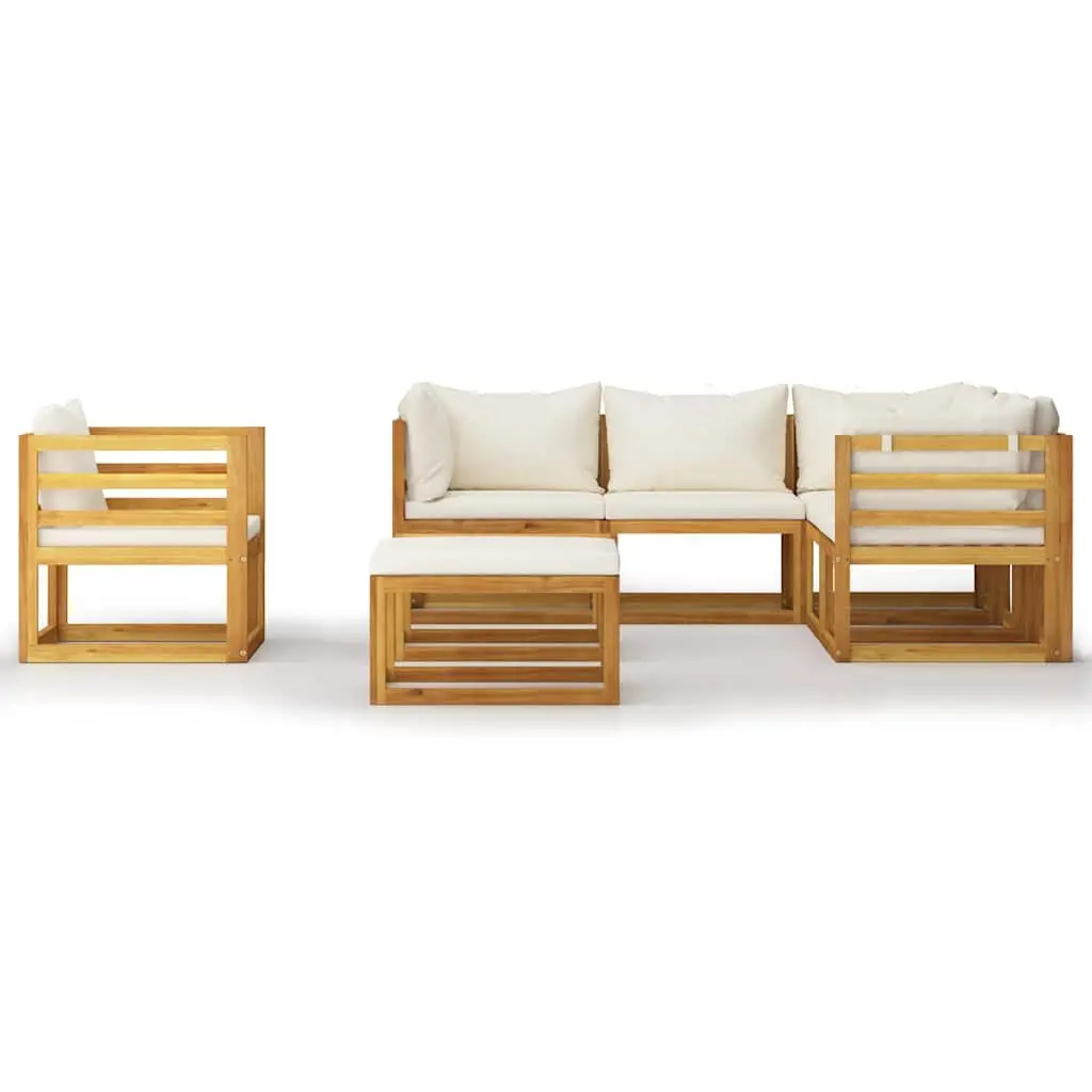 8-Piece Modular Outdoor Lounge Set with Cream Cushions