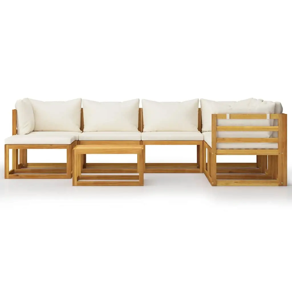 8 Piece Outdoor Garden Lounge Set Solid Wood Frame Cushioned Seating Coffee