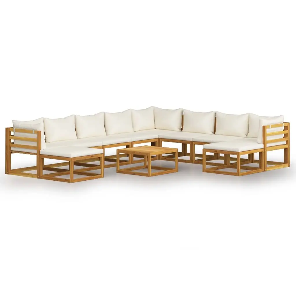 Outdoor Lounge Set 11 Piece Garden Furniture Sofa with Cushions and Coffee Table