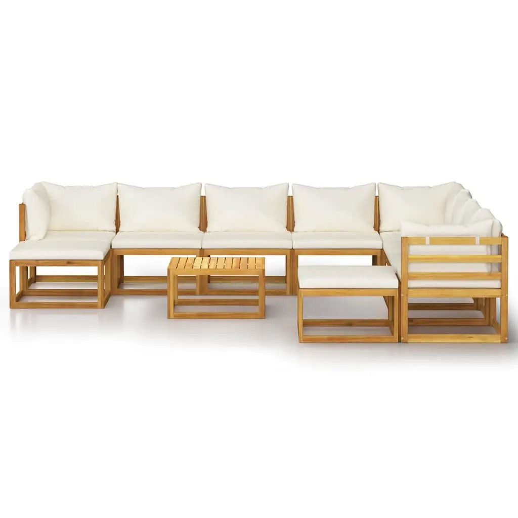Outdoor Lounge Set 11 Piece Garden Furniture Sofa with Cushions and Coffee Table