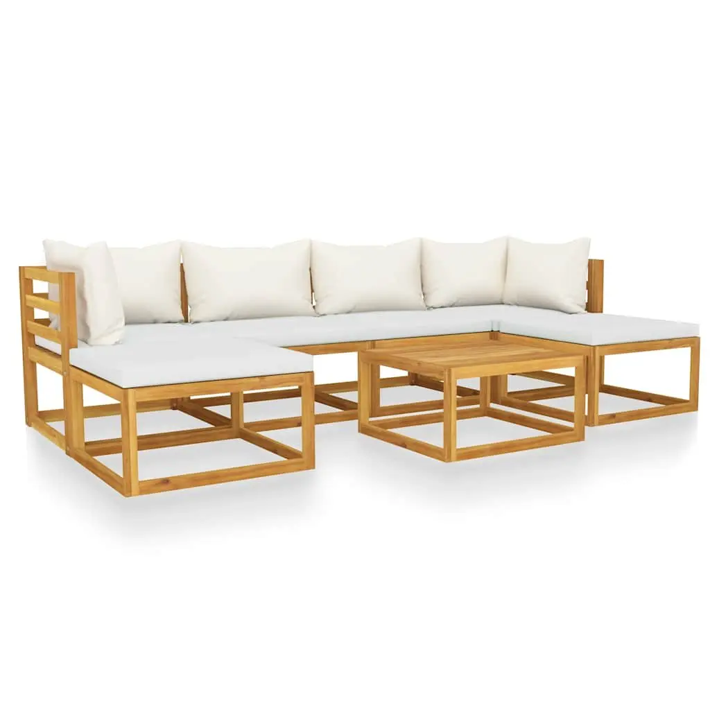 Garden Lounge Set Outdoor Furniture 7 Piece Cream