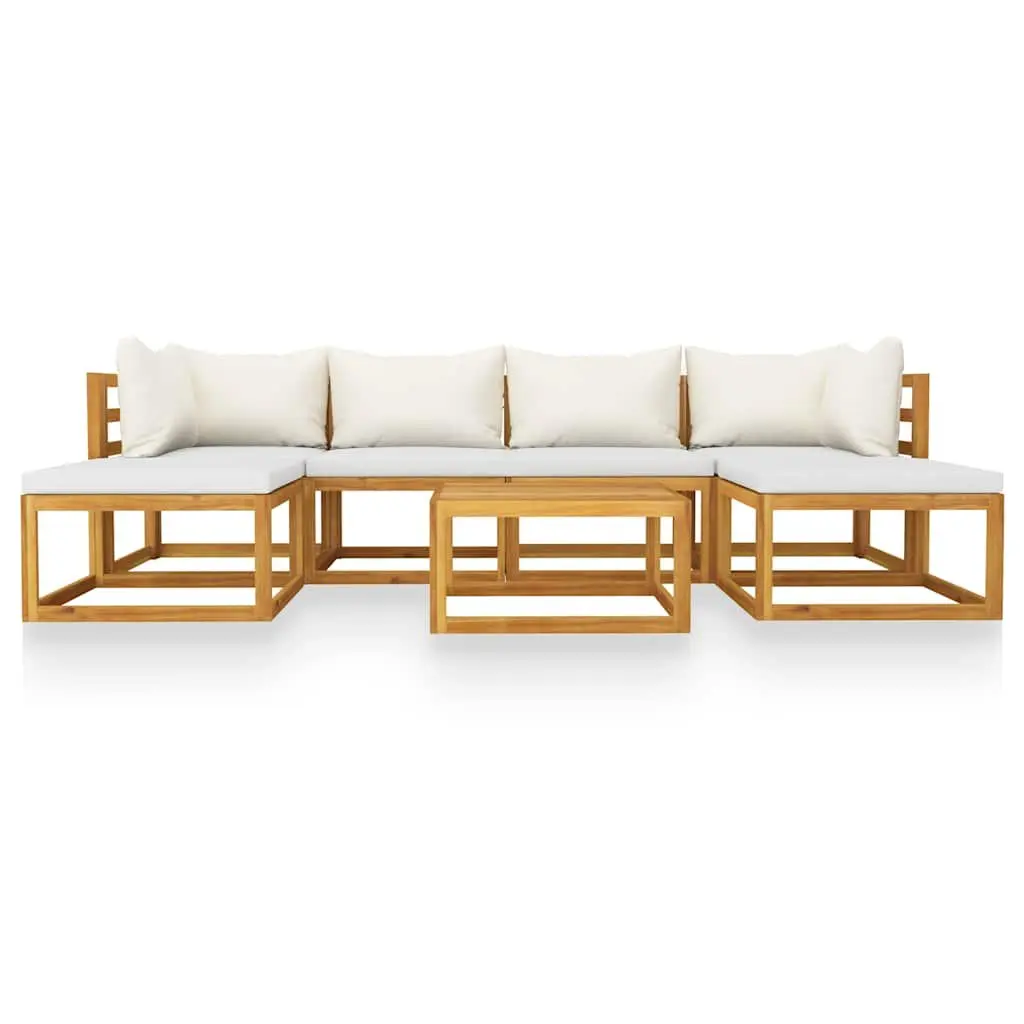 Garden Lounge Set Outdoor Furniture 7 Piece Cream