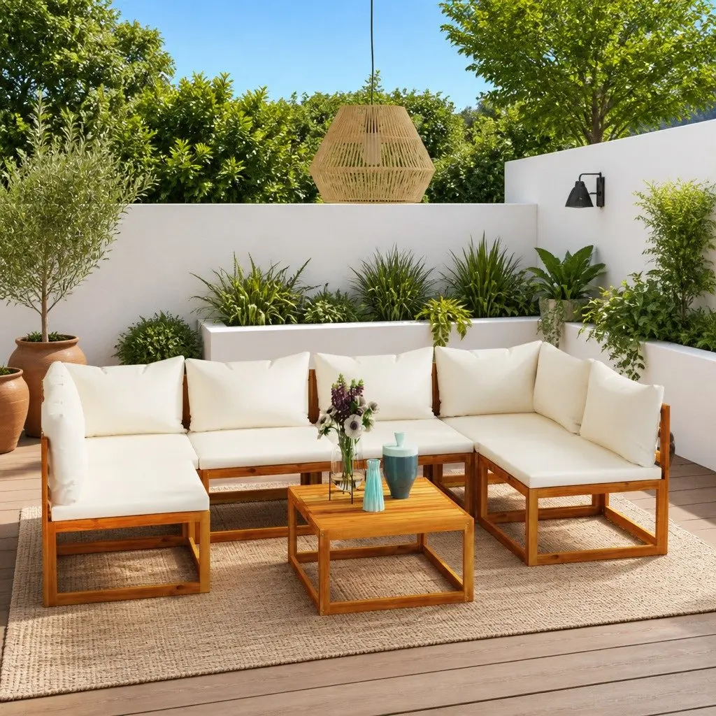 7 Piece Garden Lounge Set with Coffee Table