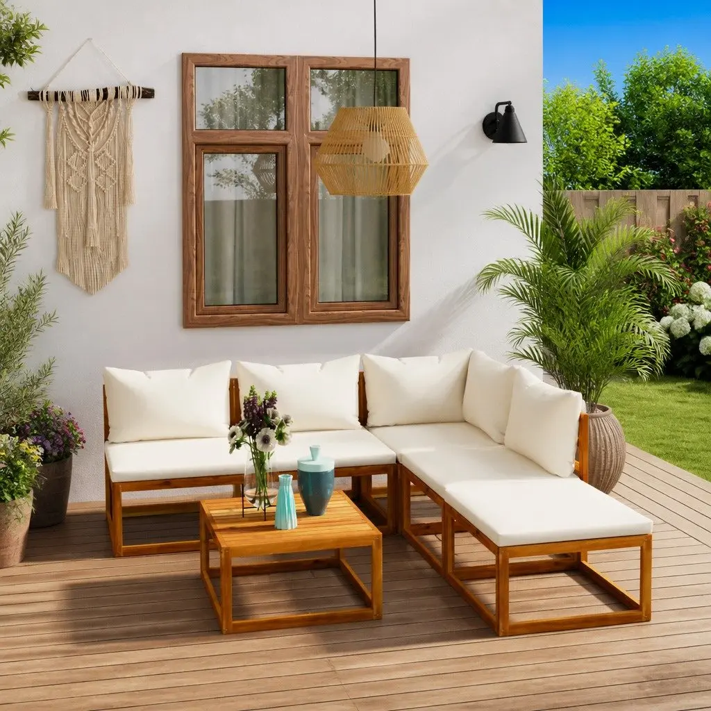 Garden Lounge Set Outdoor Furniture Patio Sofa with Cushions 6 Piece