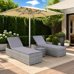 3-Piece Outdoor Lounger Set: Specifications and Materials