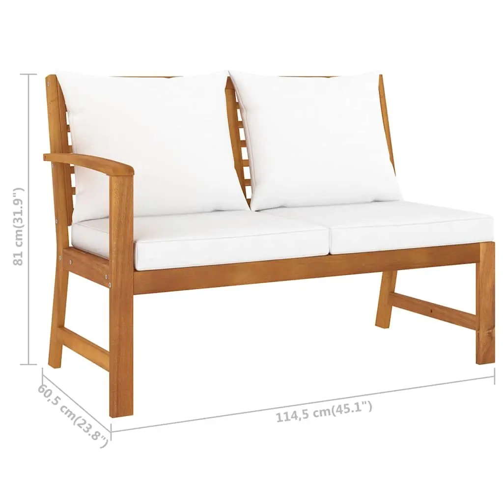 4 Piece Garden Lounge Set Outdoor Patio Sofa with Coffee Table Cushion Cream