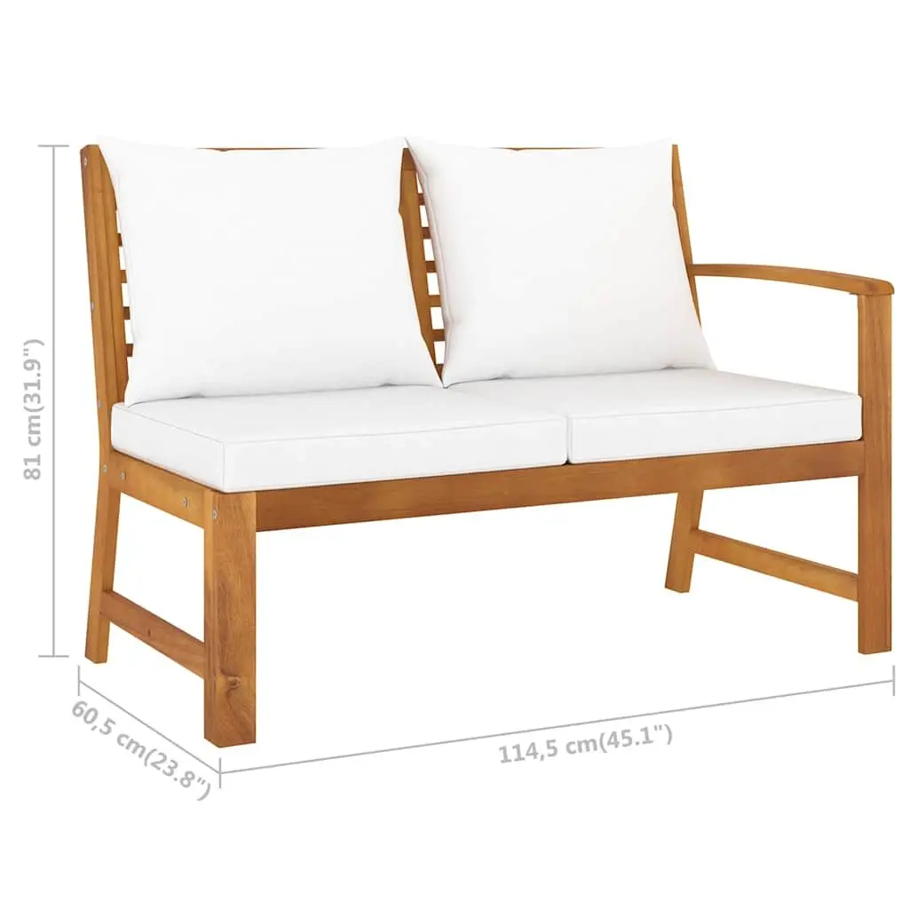 4 Piece Garden Lounge Set Outdoor Patio Sofa with Coffee Table Cushion Cream
