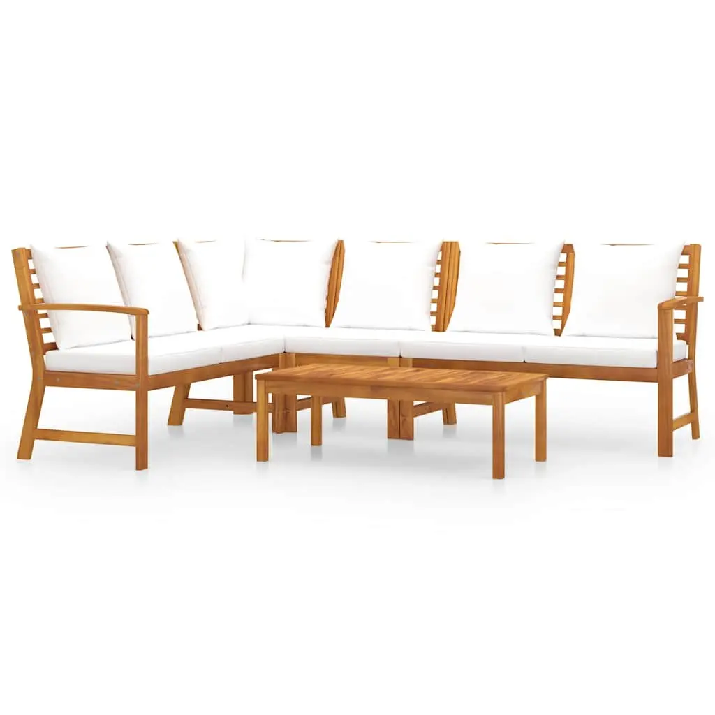 5 Piece Garden Lounge Set Outdoor Patio Furniture Cream Color