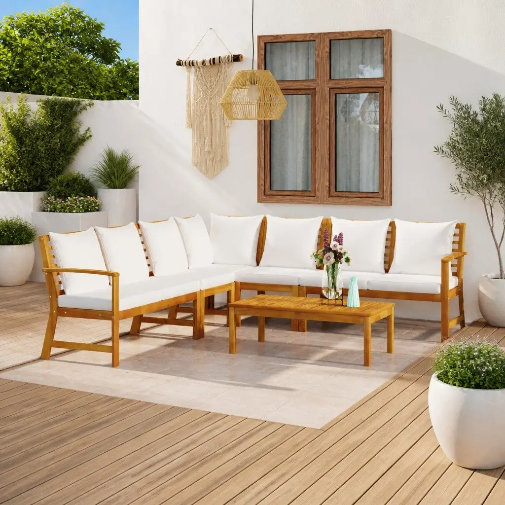 6 Piece Modular Garden Lounge Set with Coffee Table