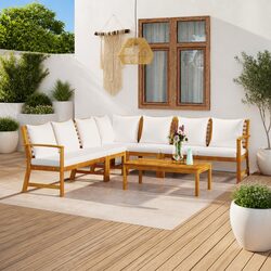 6 Piece Modular Garden Lounge Set with Coffee Table