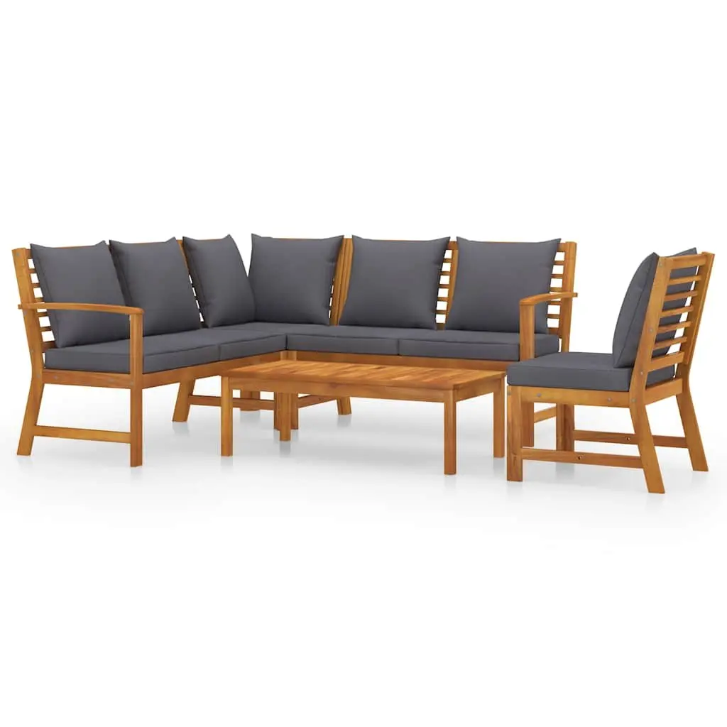 5 Piece Garden Lounge Set Outdoor Use with Cushions