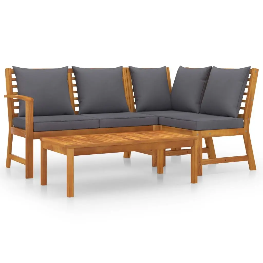 4 Piece Garden Lounge Set Outdoor Furniture Patio Sofa Coffee Table Cushions
