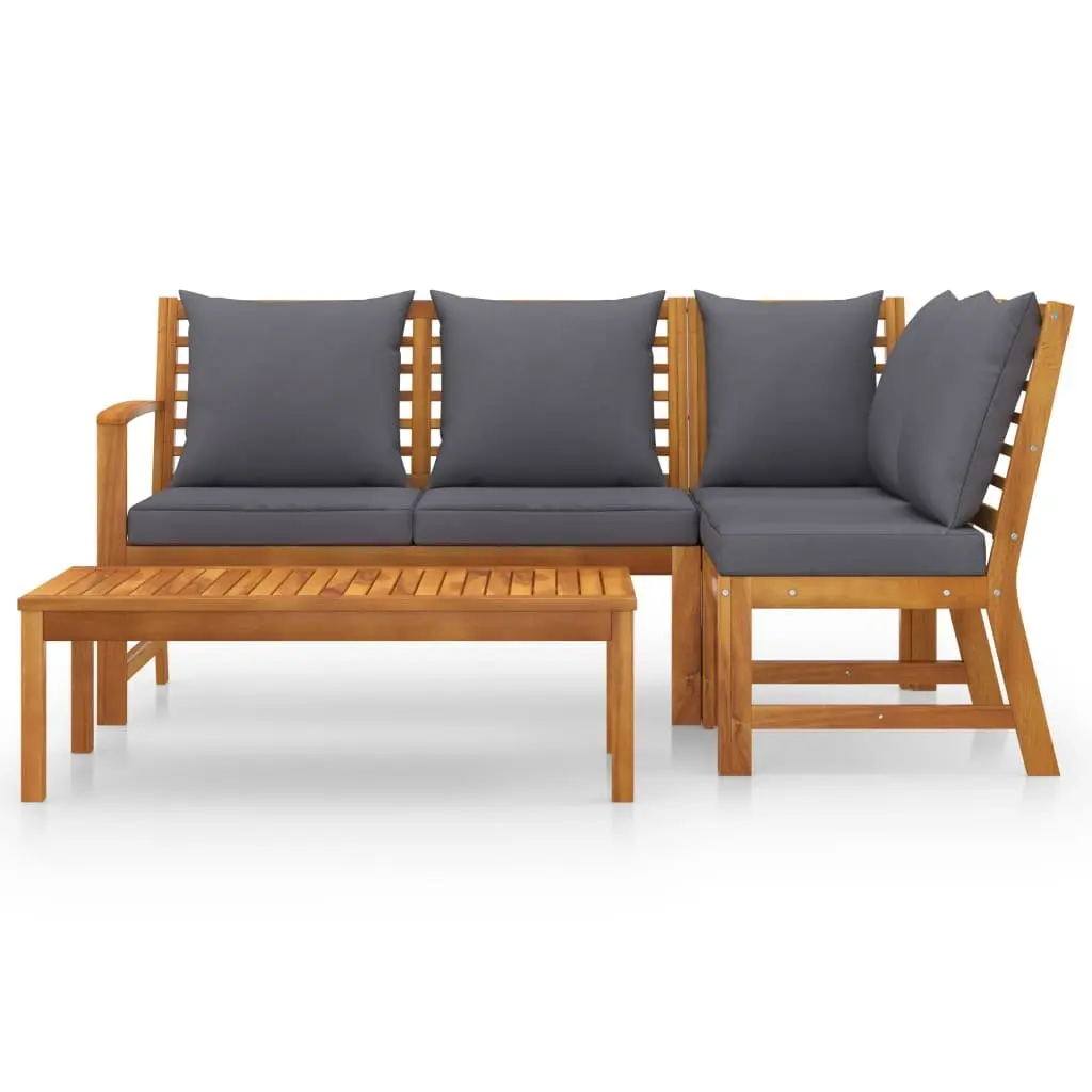 4 Piece Garden Lounge Set Outdoor Furniture Patio Sofa Coffee Table Cushions