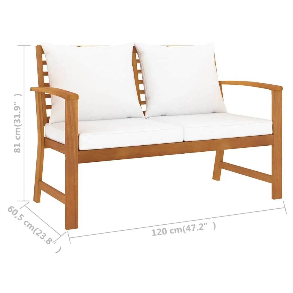 5 Piece Outdoor Lounge Set with Removable Cushions Cream Modular Sofa and Coffee Table for Garden