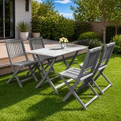 Specifications of 5 Piece Solid Acacia Garden Dining Set